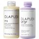Olaplex No.4 Bond Maintenance Shampoo 250ml and No.5P Blonde Enhancer Toning Conditioner 250ml Duo Pack: Radiant Rejuvenation for Blonde & Gray Hair