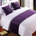 Hotel Bed Runner and Cushion Set Optional Soft Flannel Bed Scarves Quilted Bed Throw Cover Solid Color Velvet Bed End Towel for Queen Double Single King Size Bed,50 * 210cm Purple 3