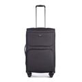 Stratic Bendigo Light+ Suitcase, Soft Shell Travel Suitcase, Trolley Suitcase, TSA Suitcase Lock, 4 Wheels, Expandable, Black, 72 cm, M
