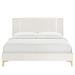 Modway Platform Bed Upholstered/Velvet in White | 12.5 H x 63.5 W x 63.5 D in | Wayfair 889654270201