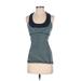 Lululemon Athletica Active Tank Top: Teal Stripes Activewear - Women's Size 2