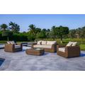 Milo Lux 4-Piece Outdoor and Backyard Extra Deep Seating Wicker Aluminum Frame Furniture Set with Wicker Coffee Table in Brown - Outsy 0AMI-R02-BR-R-LUX