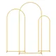Metal Arch Backdrop Stand Set of 3 Gold Wedding Arched Backdrop Stand Square Arch Frame for Birthday