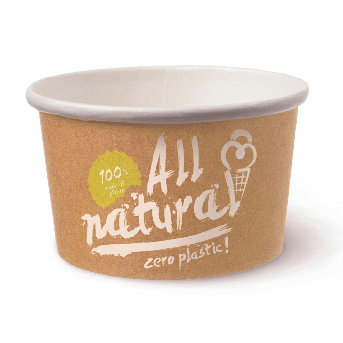 VEPATIM 216x BIO Eisbecher Pappe FSCR 230 ml ALL NATURAL ohne Kunststoffbeschichtung Image