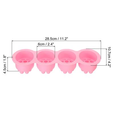 4 Compartments Silicone Massage Soap Mold, Bar Soap Mold