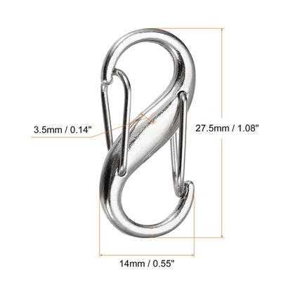 Zipper Clip, 6Pcs Zinc Alloy Dual Opening Zipper Clip Theft Deterrent - 27.5 x 14 x 3.5 mm