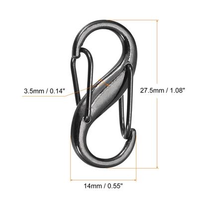 Zipper Clip, 6Pcs Zinc Alloy Dual Opening Zipper Clip Theft Deterrent - 27.5 x 14 x 3.5 mm