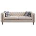 Chesterfield Velvet Tufted Sofa Couch, Leisure Living Room Furniture, 3-Seater Sofa with Metal Legs and Removable Cushions