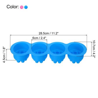 4 Compartments Silicone Massage Soap Mold, 2 Pcs Bar Soap Mold