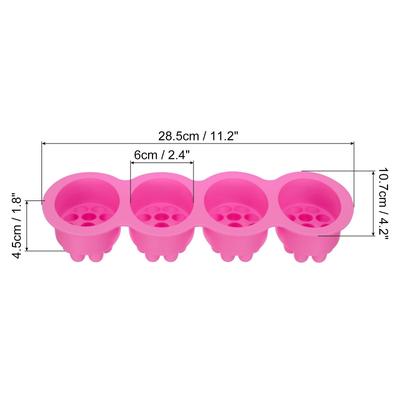 4 Compartments Silicone Massage Soap Mold, 2 Pack Bar Soap Mold