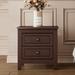 Brown 2-Drawers Natural Wood Storage Nightstand Side Table Dresser