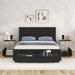 Queen Size Leather Upholstered Platform Bed with Drawers Storage and Charging Station