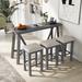 Dining Table Set for 3, Multipurpose Home Kitchen Dining Bar Table Set with 3 Upholstered Stools, 4 Piece Dining Sets