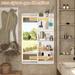 Wall Mirror w/ Shelves, Hooks,and LED Lighting Jewelry Armoires Bath - White - 47.2"x15.7"