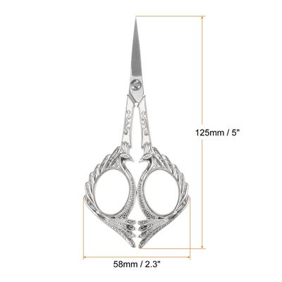 2pcs 5" Stainless Steel Vintage Bird Style Embroidery Sewing Scissors