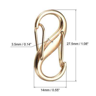 Zipper Clip, 8Pcs Zinc Alloy Dual Opening Zipper Clip Theft Deterrent - 27.5 x 14 x 3.5 mm