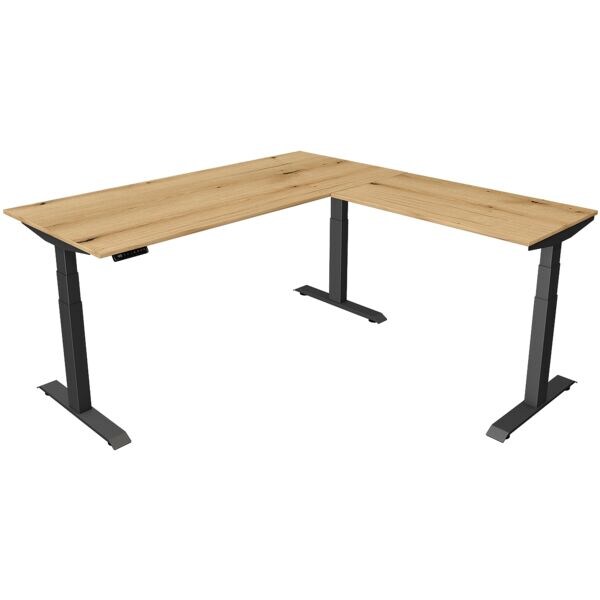 Kerkmann Schreibtisch höhenverstellbar (elektrisch) »Move 4« 180 cm T-Fuß 90°-Winkel braun, 180x129x80 cm