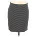 Ann Taylor LOFT Casual Pencil Skirt Knee Length: Black Print Bottoms - Women's Size Large