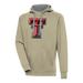 Men's Antigua Khaki Texas Tech Red Raiders Victory Pullover Hoodie