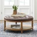 Montgomery Coffee Table Ottoman - Fabric, Zuri Pearl - Grandin Road