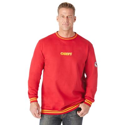 Men's Big & Tall Fleece Crewneck Sweatshirt by NFL in Kansas City Chiefs (Size 3XL)