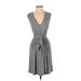 Plenty By Tracy Reese Casual Dress - A-Line Plunge Sleeveless: Gray Dresses - Women's Size Small