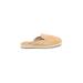 Saks Fifth Avenue Mule/Clog: Slip On Stacked Heel Bohemian Tan Print Shoes - Women's Size 38 - Almond Toe