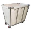 Graywlof 10 Bushel Laundry Cart with Wheels,Heavy Duty Industrial Rolling Commercial Home Beige Large Rolling Storage Laundry Basket, Stainless Steel Laundry Hamper Service Cart,260LBS Load