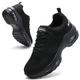 Womens Runnig Trainers Arch Support Memory Foam Gym Shoes Ladies Lightweight Mesh Air Cushion Walking Sneakers All Black UK 6.5