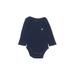 Baby Gap Long Sleeve Onesie: Blue Solid Bottoms - Size 3-6 Month