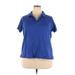 Isaac Mizrahi LIVE! Short Sleeve Polo Shirt: Blue Tops - Women's Size 2X