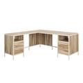 Latitude Run® Lazor 65.98" W L-Shaped Executive Desk Wood in Brown | 29.252 H x 65.984 W x 65.984 D in | Wayfair F6C6B2CA14B14689AF8751E601D24DC2