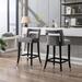 Living Room Chair - Latitude Run® Velvet Upholstered Bar Stools w/ Nailheads Living Room Chair in Gray | 39.34 H x 20.44 W x 19.88 D in | Wayfair