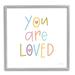 Ebern Designs You Are Loved Soft Rainbow Hearts - Floater Frame Graphic Art on Wood in Brown | 12 H x 12 W x 1.5 D in | Wayfair