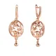 Boucles d'oreilles coeur en or rose 585 pour femme bijoux fantaisie 20mm de large sans pierre