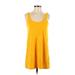 Zara Casual Dress - Shift Scoop Neck Sleeveless: Yellow Print Dresses - Women's Size Small
