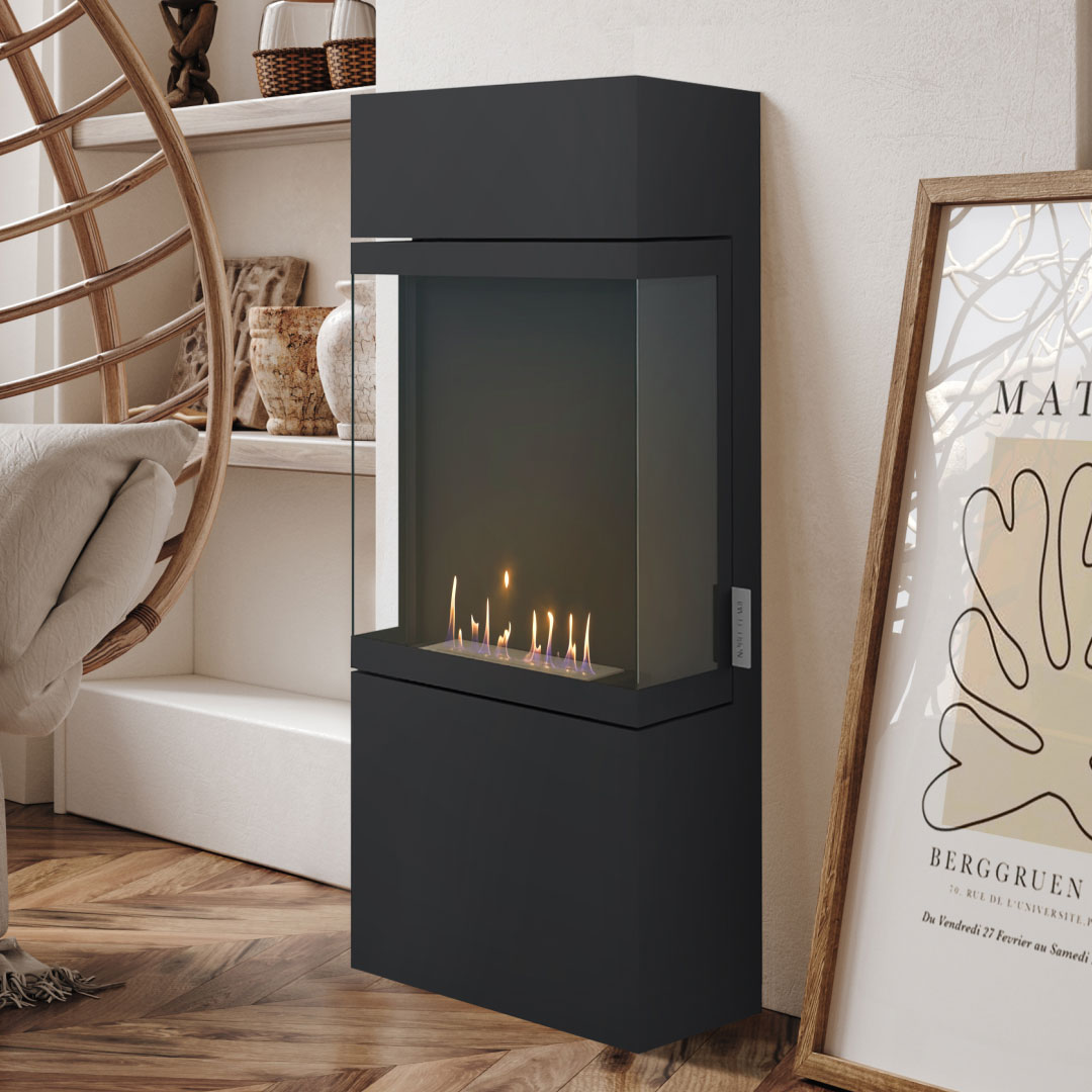 Noble Flame LASSO [geschlossener Ethanolkamin]: Schwarz