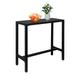 Ktaxon 40in Iron Bar Table Patio Dining Table Outdoor Console Table Metal Bar Height Table Black