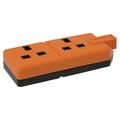 Orange 13A 2 Gang Unswitched Trailing Socket
