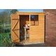 6X4 Pent Dip Treated Overlap Golden Brown Wooden Shed (Base Included) - Assembly Service Included