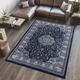 Wadan 240X320 Cm Navy Blue Tabriz Royal Rug, 10mm Soft Pile Oriental Rug, Washable Area Rugs, Royal Tabriz Rug For Home And Office