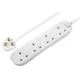 Masterplug 4 Socket 13A White Extension Lead, 1M