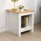 Furniturehmd Wooden Lamp Table Small Side Table With Storage Shelf Coffee Table Bedroom Bedside Table Nightstand,white And Oak