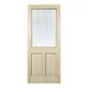 Berkeley Hardwood Veneer Timber Partially Glazed External Front Door, (H)1981mm (W)762mm