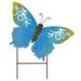 Metal Garden Stakes Decor Spring Decorative Butterflies Yard Stake Lawn Ornaments Garden Decor Yard Art Decor Outdoor 18.5 Inch (Blue)