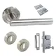 Door Handles T Bar Straight Lever On Rose Escutcheon & Lock & Hinges - Satin