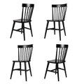 Dibor Set Of 4 Harrogate Painted Spindle Back Kitchen Furniture Dining Room Chair - Black