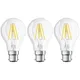 Osram Led Gls 6.5W B22 Dimmable Parathom Warm White Clear (3 Pack)