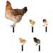 5pcs Simulation Chicken Stakes Home Decor Rustic Outdoor Patio Yard Adornment Chick Statue