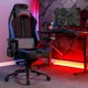 X Rocker Onyx Pc Office Gaming Chair, Ergonomic Computer Desk Chair, Velvet & Faux Leather With Lumbar Support - Black / Blue
